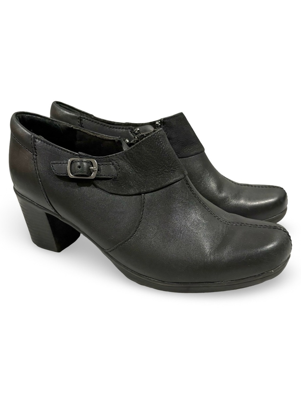 Clark's Bendables Black Leather Ankle Boots Women's Size 7M